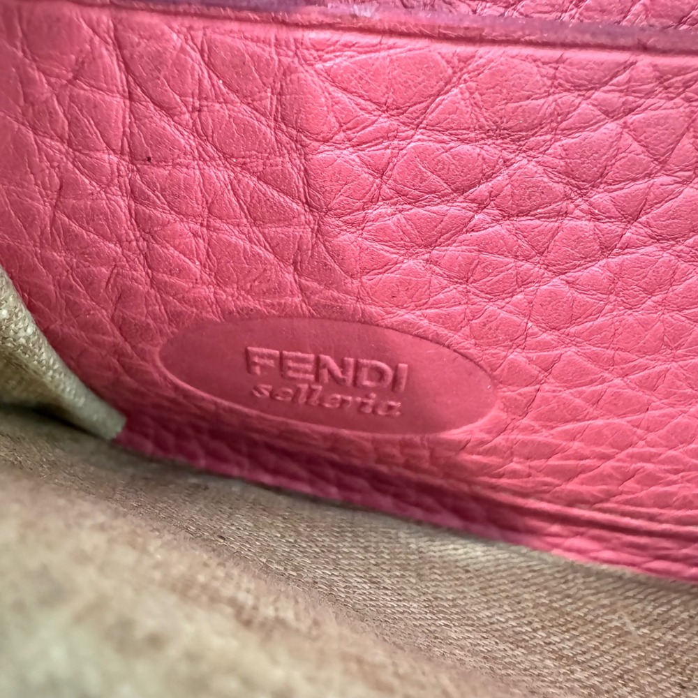 Fendi Selleria Roma Pink Pebbled Leather Zip Around Wallet Horse Logo CA1739947 - Picture 6 of 8